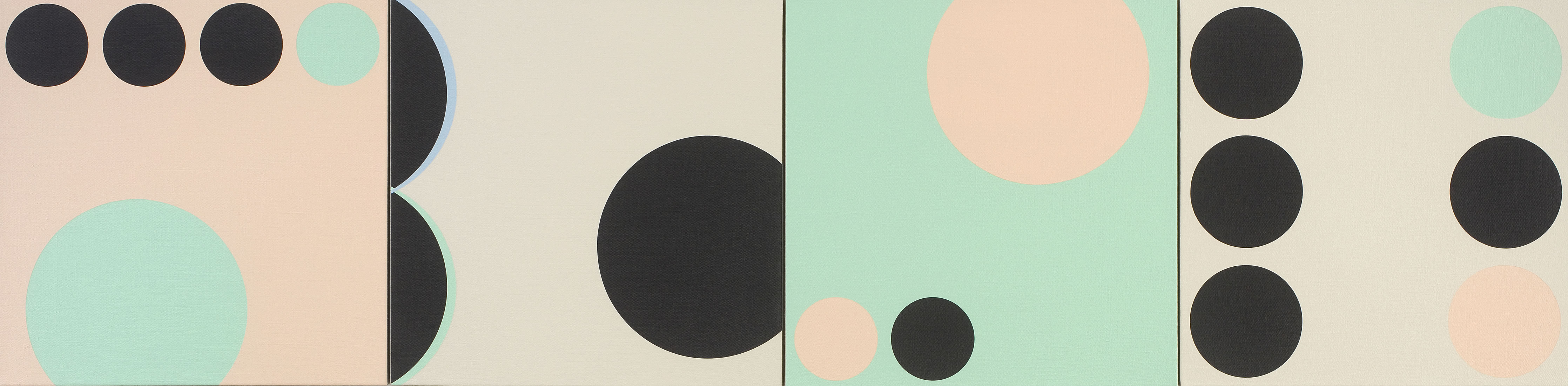 Katrina Blannin, Piero #6(P), 2020, 70cm x 280cm (4 panels), acrylic on linen